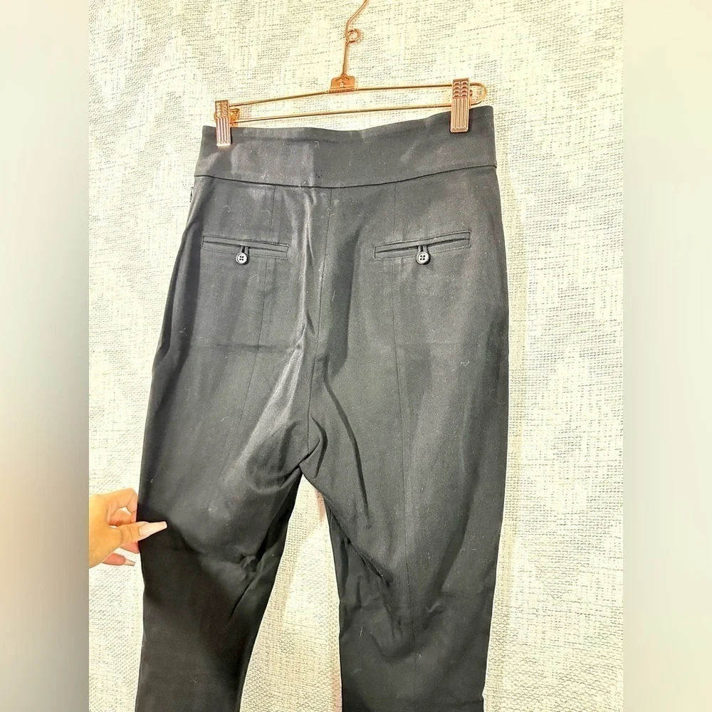 and other stories high waisted black cigarette pants with ankle zippers size 4
